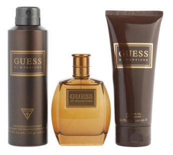 GUESS BY MARCIANO 3 PCS SET FOR MEN: 3.4 EAU DE TOILETTE SPRAY and 6.7 SHOWER GEL and 6 OZ DEODORIZING BODY SPRAY (WINDOW BOX)